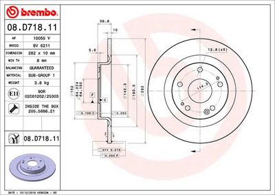 Dischi freno posteriore Honda civic X hatchback (fc_,