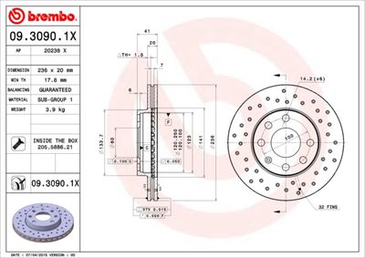Dischi freno anteriore buick (sgm) sail estate (CS1)