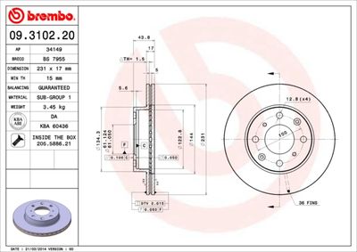 Dischi freno anteriore Rover 200 saloon (xh) 09/84-09