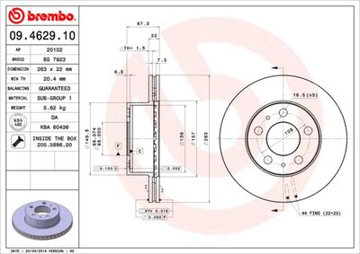 Dischi freno anteriore Volvo 240 (P242, P244) 08/74-1