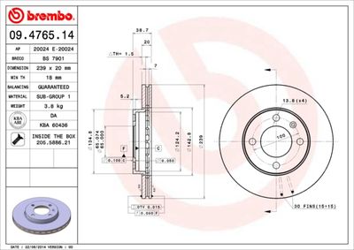 Dischi freno anteriore Audi 80 (80, 82, B1) 05/72-07/