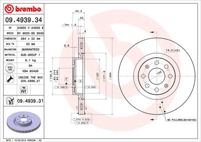 Dischi freno anteriore Fiat grande Punto (199_) 06/05