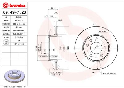 Dischi freno anteriore Opel omega a (V87) 09/86-05/94