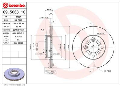 Dischi freno anteriore Audi 100 (43, C2) 06/76-09/82