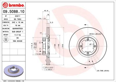 Dischi freno anteriore Subaru leone III 11/84-12/94 /