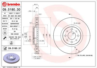 Dischi freno anteriore Alfa Romeo mito (955_) 08/08->
