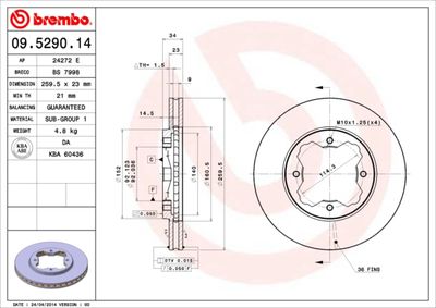 Dischi freno anteriore acura cl Coupé 10/96-09/03 / h