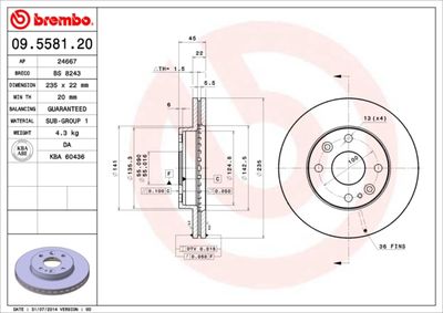 Dischi freno anteriore Kia rio hatchback (dc) 07/00-0