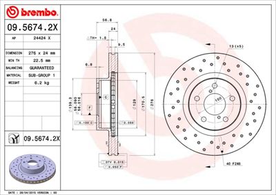 Dischi freno anteriore Subaru brz 06/12-> / Subaru fo
