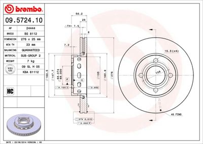 Dischi freno anteriore Audi 80 (8C2, B4) 09/91-07/95