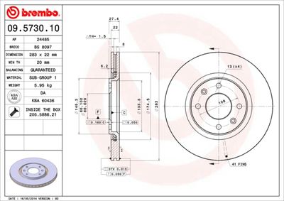 Dischi freno anteriore Citroën xantia (X1_, X2_) 03/9