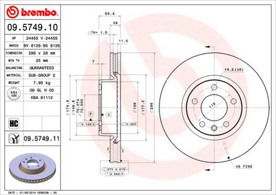 Dischi freno anteriore Opel omega a (V87) 09/86-05/94