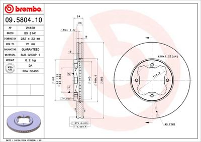 Dischi freno anteriore Honda accord IV (cb) 11/89-12/