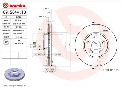 Dischi freno anteriore Toyota carina e (_T19_) 04/92-