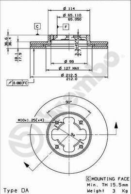 Dischi freno anteriore Subaru justy I (kad) 11/84-08/
