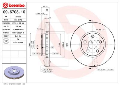 Dischi freno anteriore Toyota avensis (_T22_) 09/97-0