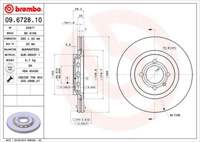 Dischi freno anteriore Seat cordoba (6K1, 6K2) 02/93-