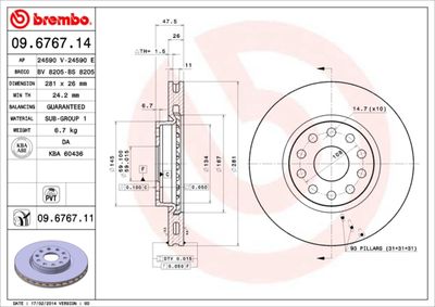 Dischi freno anteriore Alfa Romeo 166 (936_) 09/98-06