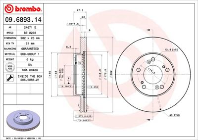 Dischi freno anteriore acura legend Coupé 01/87-08/91
