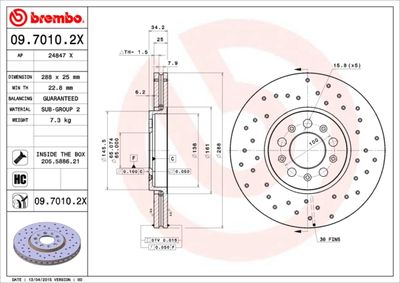 Dischi freno anteriore Audi A1 (8x1, 8XK) 05/10-10/18