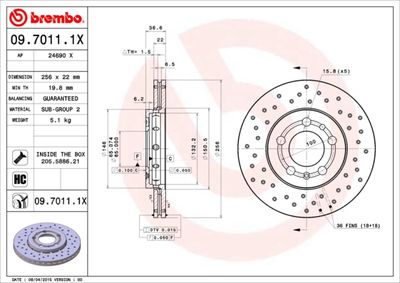 Dischi freno anteriore Audi A1 (8x1, 8XK) 05/10-10/18
