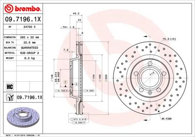 Dischi freno anteriore Audi A4 (8D2, B5) 11/94-12/01