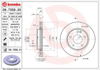 Dischi freno anteriore Mercedes-Benz a-class (W168) 0