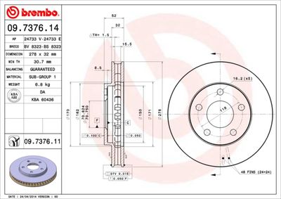 Dischi freno anteriore buick (sgm) GL8 I (CU1) 01/00-