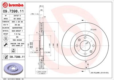 Dischi freno anteriore Peugeot 406 Coupé (8C) 03/97-0