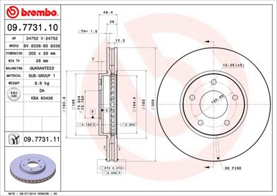 Dischi freno anteriore Jaguar xj (X308) 09/96-06/03 /