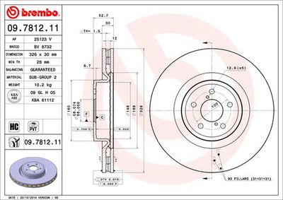 Dischi freno anteriore Subaru impreza estate (gg) 10/