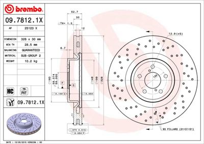 Dischi freno anteriore Subaru impreza estate (gg) 10/
