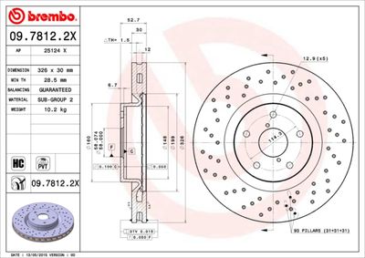 Dischi freno anteriore Subaru impreza estate (gg) 10/