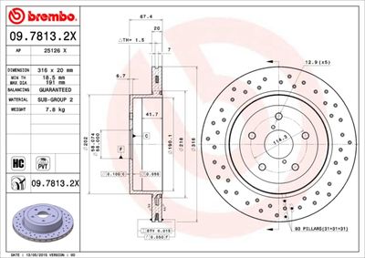 Dischi freno posteriore Subaru impreza estate (gg) 10/