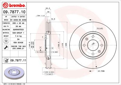 Dischi freno anteriore Citroën C5 I (dc_) 03/01-03/05