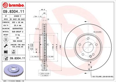 Dischi freno anteriore Chrysler crossfire 07/03-12/08