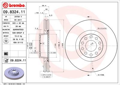 Dischi freno anteriore Audi A6 (4A2, C4) 06/94-10/97