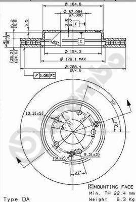Dischi freno anteriore Mercedes-Benz c-class (W203) 0