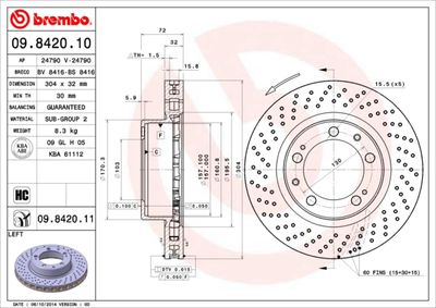 Dischi freno anteriore Porsche 911 (993) 10/93-09/97