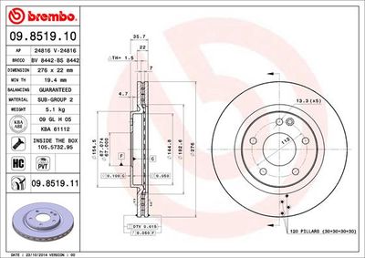 Dischi freno anteriore Mercedes-Benz a-class (W168) 0