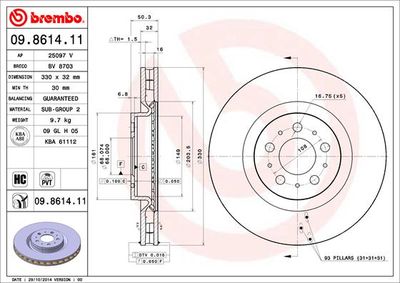 Dischi freno anteriore Volvo S60 I (384) 07/00-04/10
