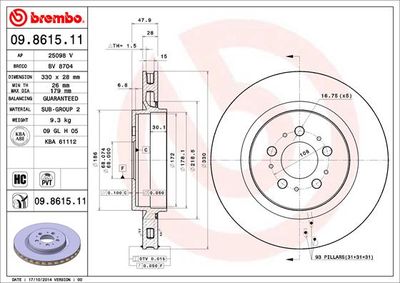 Dischi freno posteriore Volvo S60 I (384) 07/00-04/10