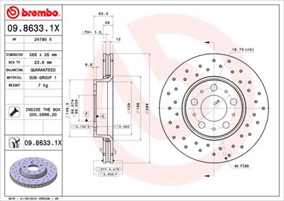 Dischi freno anteriore Volvo S60 I (384) 07/00-04/10
