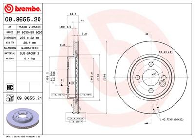Dischi freno anteriore MINI MINI (R50, R53) 06/01-09/