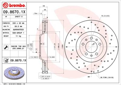 Dischi freno anteriore Citroën C6 (td_) 09/05-12/12 /