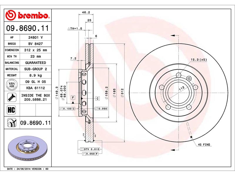 Dischi freno anteriore Audi (faw) A4 (B6, 8E2) 08/02-