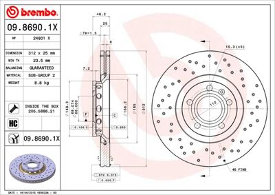 Dischi freno anteriore Audi (faw) A4 (B6, 8E2) 08/02-
