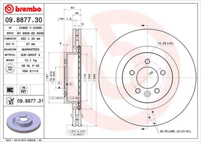 Dischi freno anteriore Land Rover discovery IV (L319)