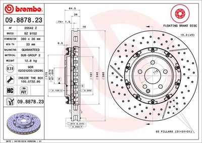 Dischi freno anteriore Mercedes-Benz cls (C219) 10/04