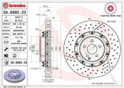 Dischi freno anteriore Mercedes-Benz s-class (W220) 0